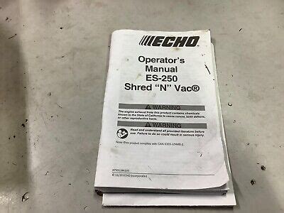 ECHO ES 250 LEAF BLOWER OWNER S MANUAL EBay