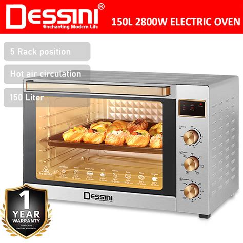 DESSINI ITALY L Electric Rotisserie Oven Convection Hot Air Fryer Toaster Timer Oil Free