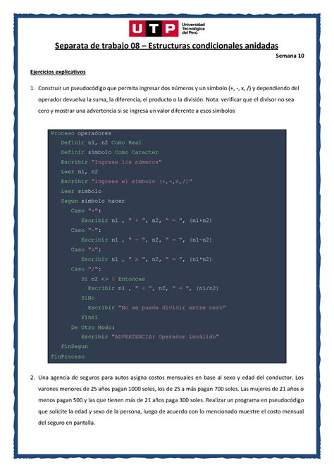 Tarea De Principios De Algoritmos S10 Proceso Operadores Definir N1