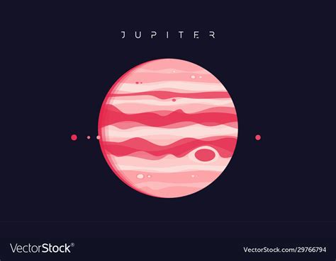 Jupiter the fifth planet from sun Royalty Free Vector Image