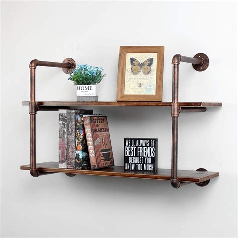 Amazon Mbqq Industrial Retro Pipe Shelf In Tier Wall Mounted