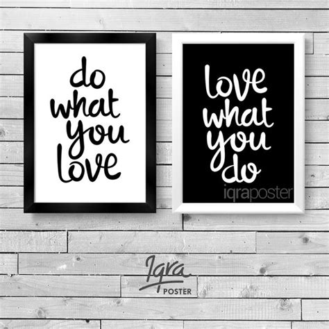 Jual Set Poster Bingkai Motivasi Do What You Love Hiasan