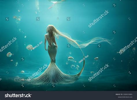 Sexy Beautiful Mermaid Pose Water ภาพประกอบสต็อก 2200333801 Shutterstock