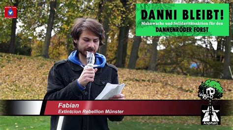 Münster Solidaritätsaktion für den Dannenröder Forst Rede Fabian