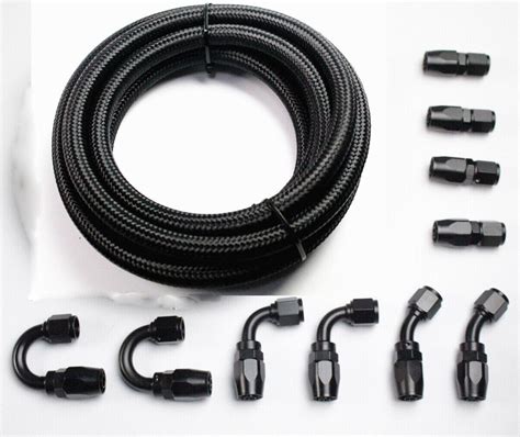 An Fitting Steel Nylon Braided Oil Fuel Line Swivel Hose End