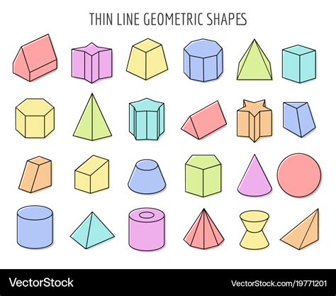 Colorfull 3d geometry shapes Royalty Free Vector Image