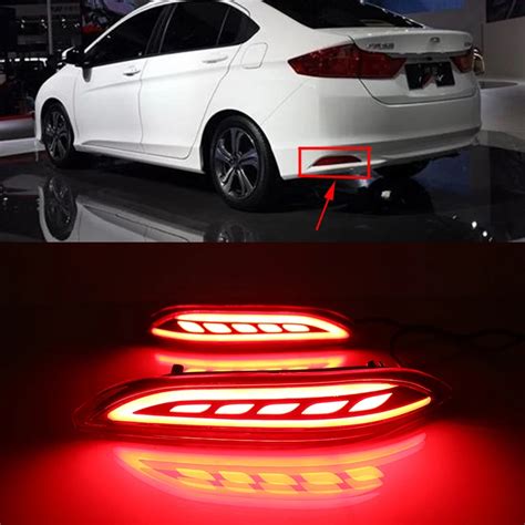 Car Flashing For Honda City Led Rear Bumper Reflector Light