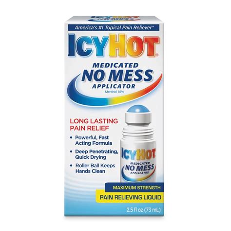 Icy Hot No Mess Pain Relieving Liquid Roll On Maximum Strength Fl Oz Alivio