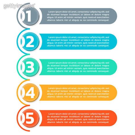 5 Steps Info Graphic Number Options Text Box Banners Business