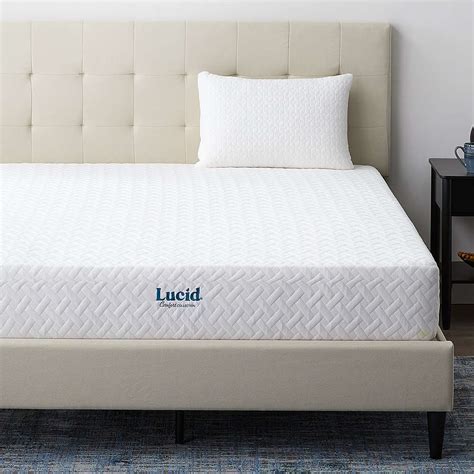 Lucid Comfort Collection 10 Inch Medium Firm Gel Memory Foam Mattress Twin White Lucc10tt3pmf