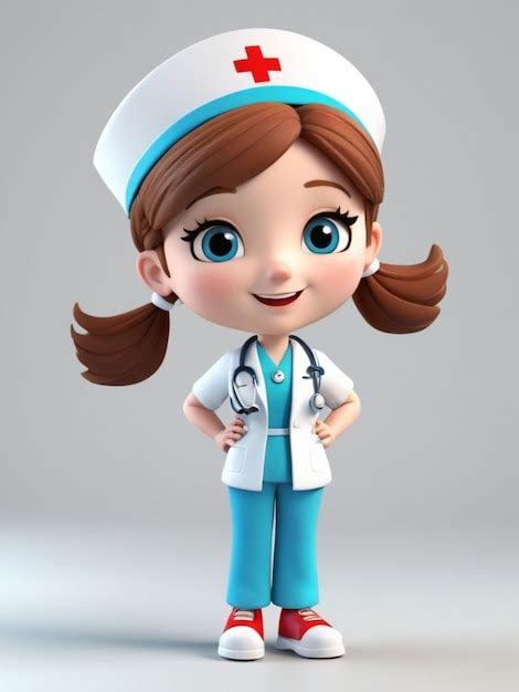 Premium Photo A 3d Cartoon Of A Nurse