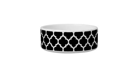 Black White Moroccan Quatrefoil Pattern 5 Bowl Zazzle