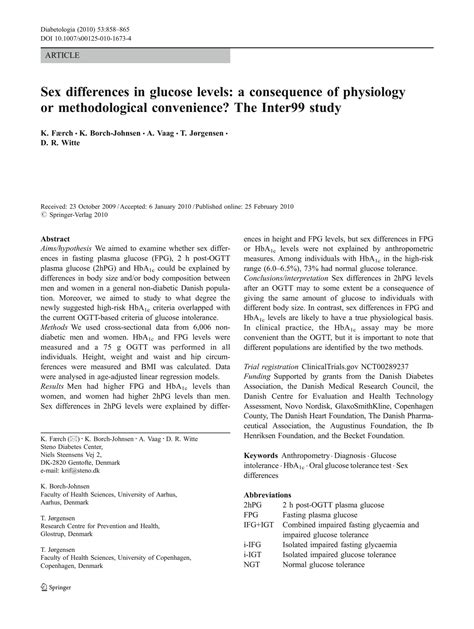 Solution Anthropometry Diagnosis Glucose Intolerance Hba1c Oral Glucose Tolerance Test Sex