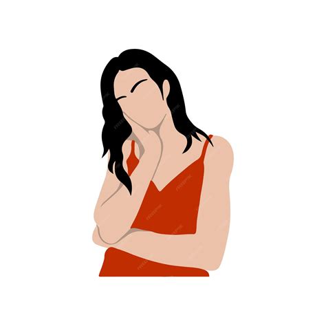 Premium Vector Abstract Hand Drawn Woman Portrait