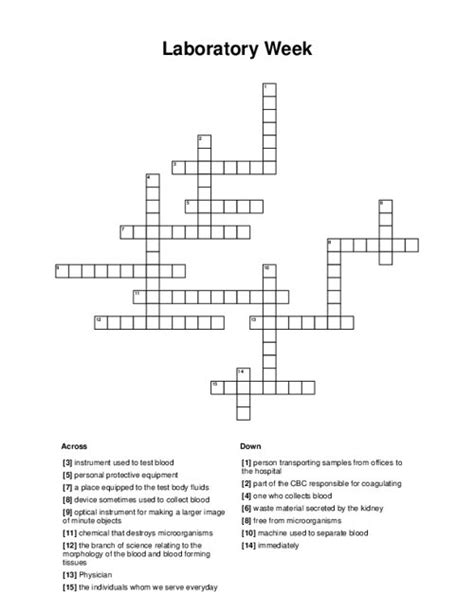 Lab Week Crossword Puzzle