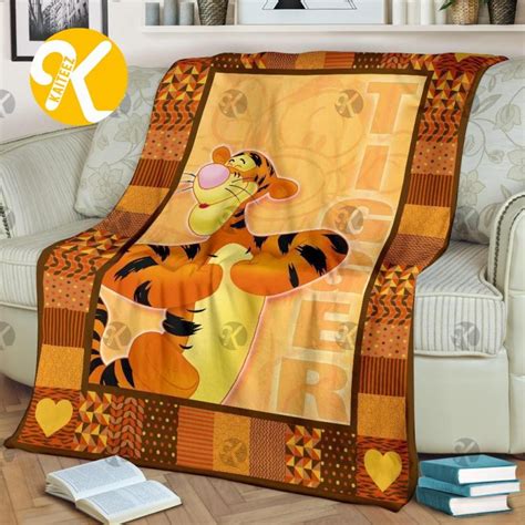 Vintage Disney Tigger Winnie The Pooh Yellow And Brown Throw Blanket