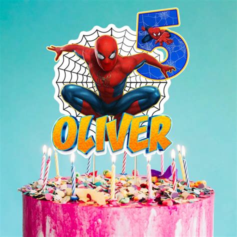 Spiderman Birthday Cake Toppers Etsy