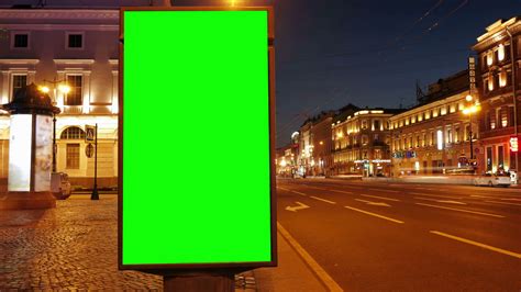 Timelaps Billboard With Green Screen On Busy Stock Footage Sbv