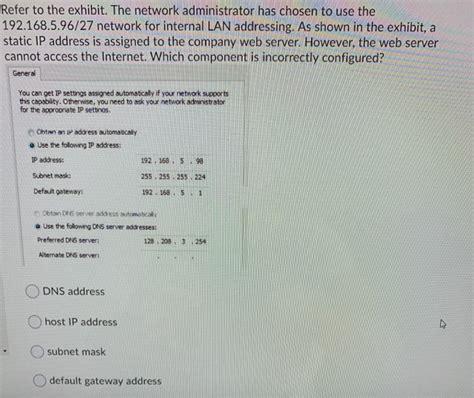 Solved Refer To The Exhibit The Network Administrator Has Chegg