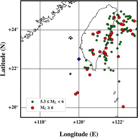 The Distribution Of M Earthquakes Red Dots And M