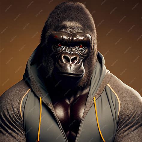 Premium Photo | Realistic lifelike gorilla in sport sporty workout
