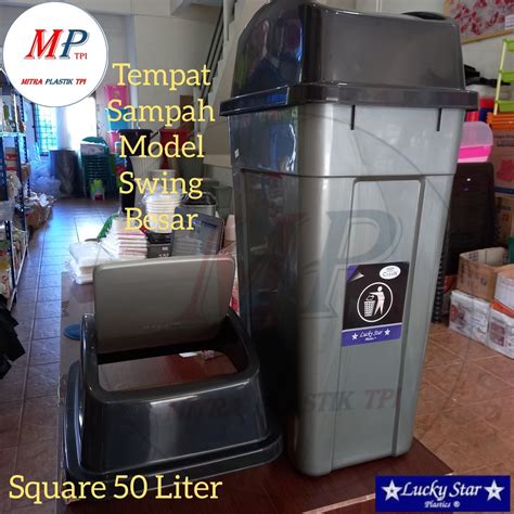 Jual Tempat Sampah Square 50Liter Lucky Star Tempat Sampah Swing