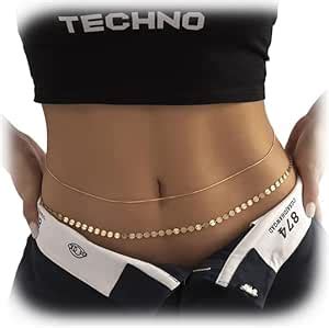 Amazon Sexy Bikini Sequin Waist Chain Simple Bikini Belly Chains Summer Body Chain Beach