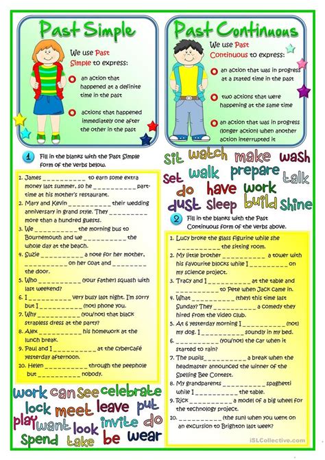 Past Simple Vs Past Continuous Worksheet Free ESL Printable