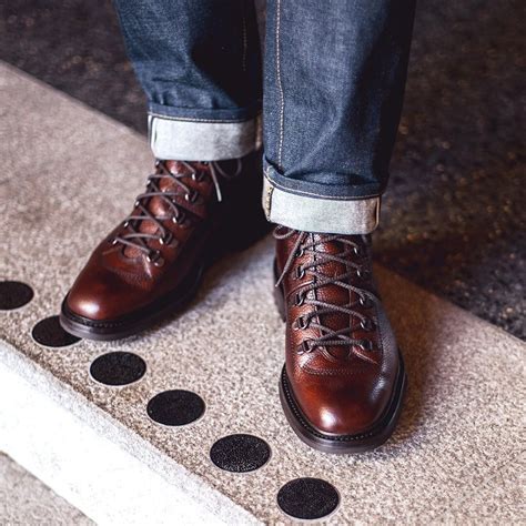 Loake Hiker Oxblood Leather Lace Up Boots 7mile Shoes