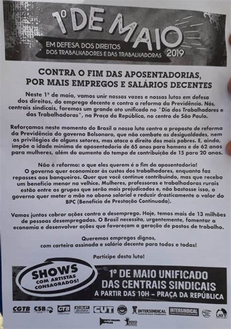 Qu Micos Presentes No Lan Amento Do De Maio Unificado Fequimfar