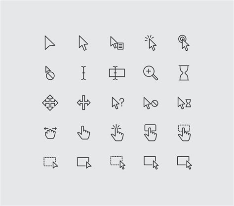 Cursor And Selection Vector Icons