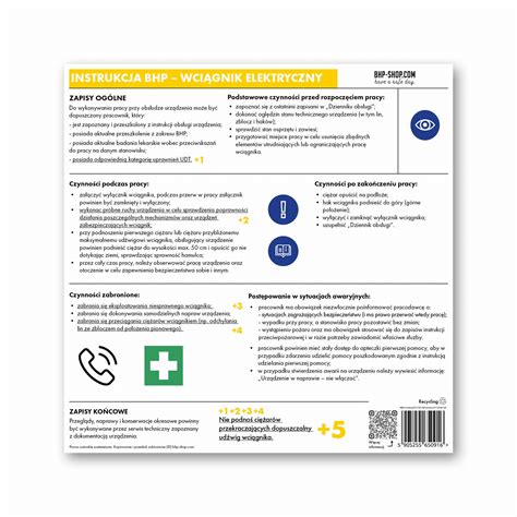 Instrukcja BHP wciągnik elektryczny ESB IN C 041 BHP SHOP