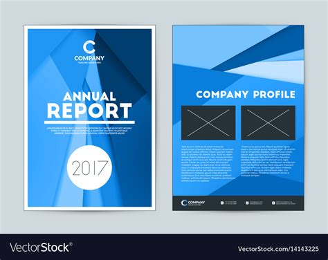 Annual Report Cover Design Template Flyer Vector Image