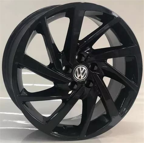 Rodas Volkswagen Polo Fox Aro Jogo Bicos Cor Preto Brilhante