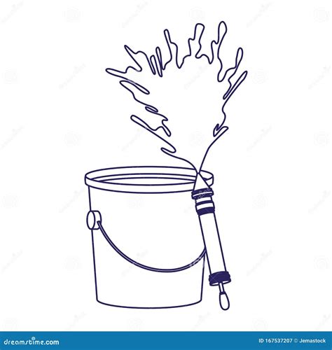 Paint Bucket And Pichkari Flat Design Stock Vector Illustration Of