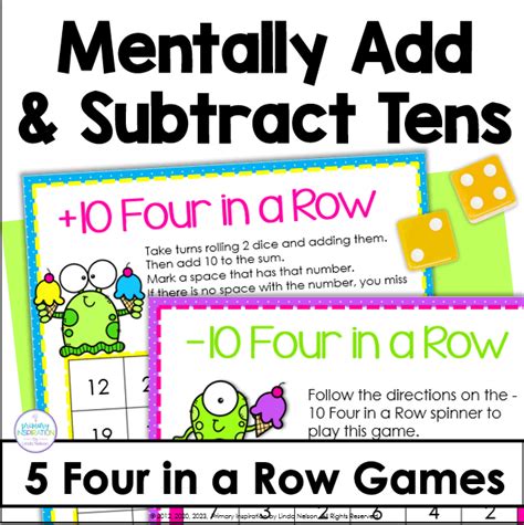 Add And Subtract Tens Activities Mental Math Place Value Games Made