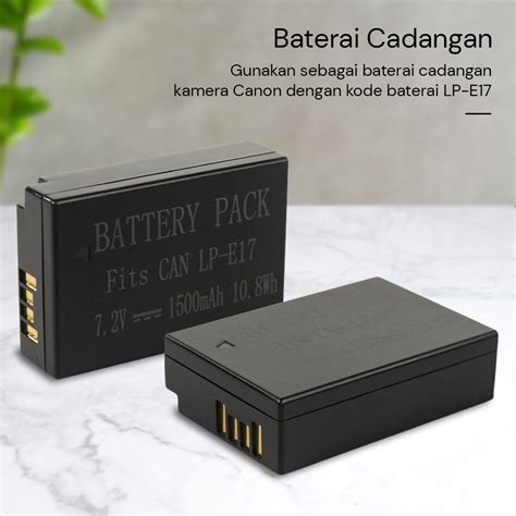 Baterai Kamera Battery Pack Replacement For Canon Lp E17 1500mah