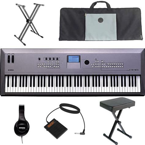 Yamaha MM8 88-Key Synthesizer Keyboard Value Bundle Kit B&H