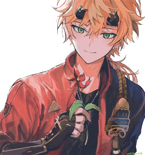 Anime Guy With Orange Hair And Green Eyes