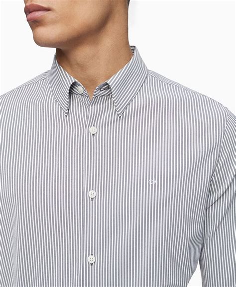 Calvin Klein Mens Move 365 Striped Button Down Shirt Macys