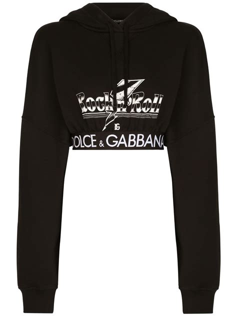 Dolce Gabbana Moletom Cropped De Algod O Estampa De Logo Farfetch