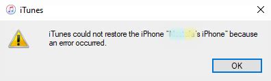 Fix Itunes Could Not Restore The Iphone Because An Error Occurred