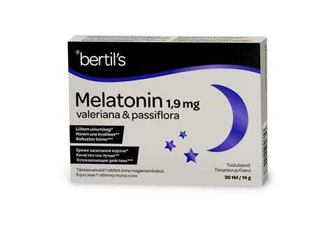 Bertils Melatonin Valeriana Passiflora Tbl Apteekonline Ee