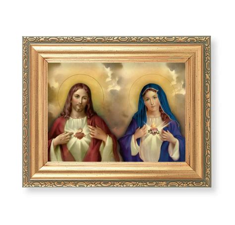 The Sacred Hearts Antique Gold Framed Art Buy Religious Catholic Store