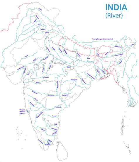 India River Map: Rivers in India - UPSC