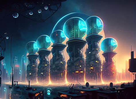 Premium Ai Image A Futuristic Colony Illustration