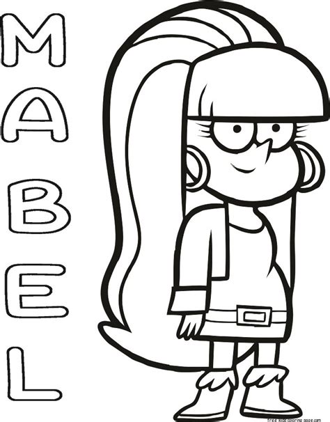 Gravity Falls Mabel Coloring Pages Free Kids Coloring Page