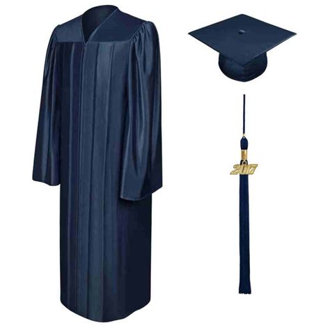 Shiny Navy Blue Cap Gown And Tassel All Of Our Graduation Sets Arrive Ready To Wear With