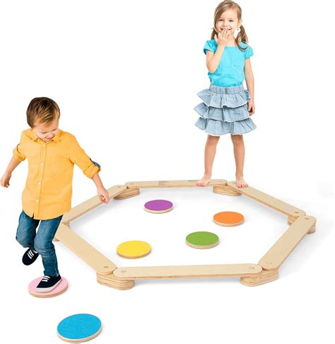 GLACER Viga de equilibrio para niños y escalones tabla de equilibrio