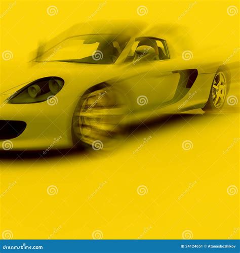 Carro De Esportes Amarelo No Movimento Ilustra O Stock Ilustra O De